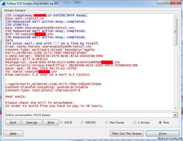 WireShark黑客发现之旅（7）—勒索邮件