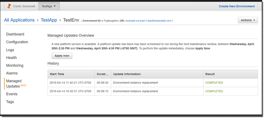 Amazon宣布AWS Elastic Beanstalk提供平台更新托管功能