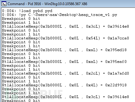 使用Windbg和Python进行堆跟踪