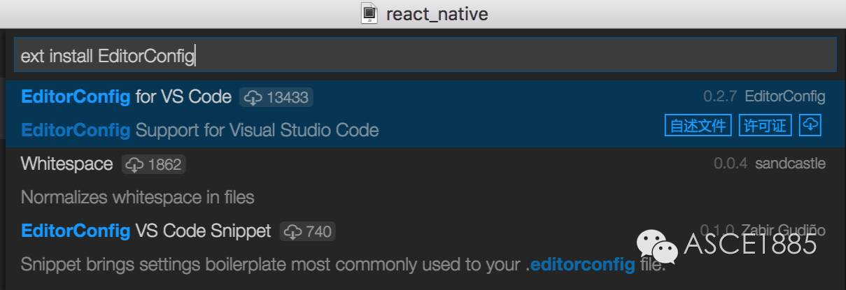 我的 React Native 技能树点亮计划 の 代码风格统一工具 EditorConfig