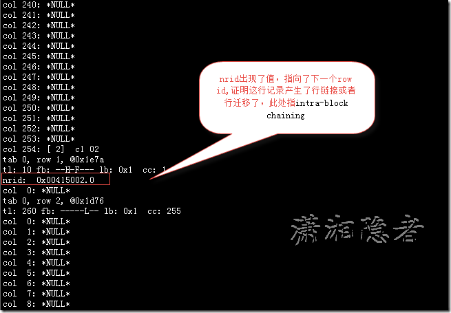 Oracle行内链接不会引起USER_TABLE中CHAIN_CNT值变化