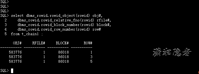 Oracle行内链接不会引起USER_TABLE中CHAIN_CNT值变化