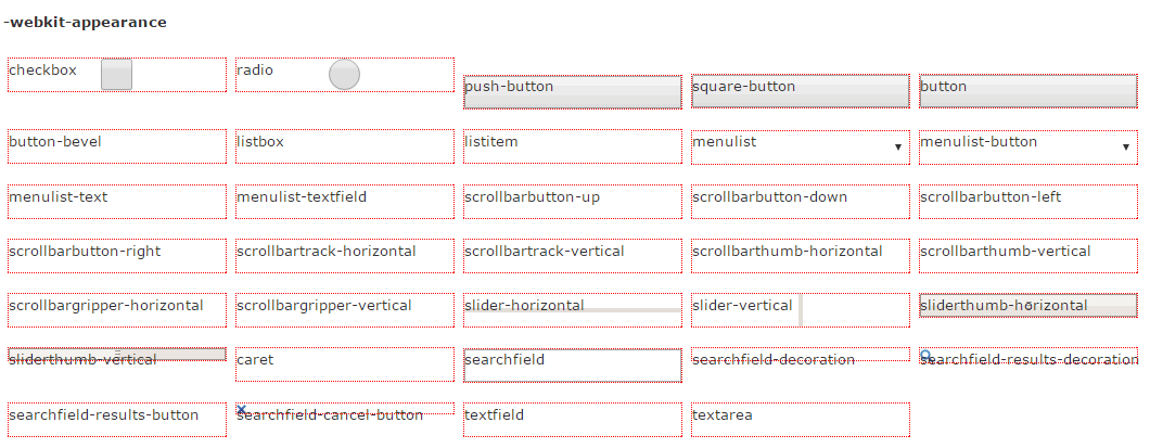 CSS3 appearance大全鉴赏以及是否影响box-sizing