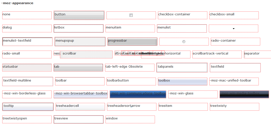 CSS3 appearance大全鉴赏以及是否影响box-sizing