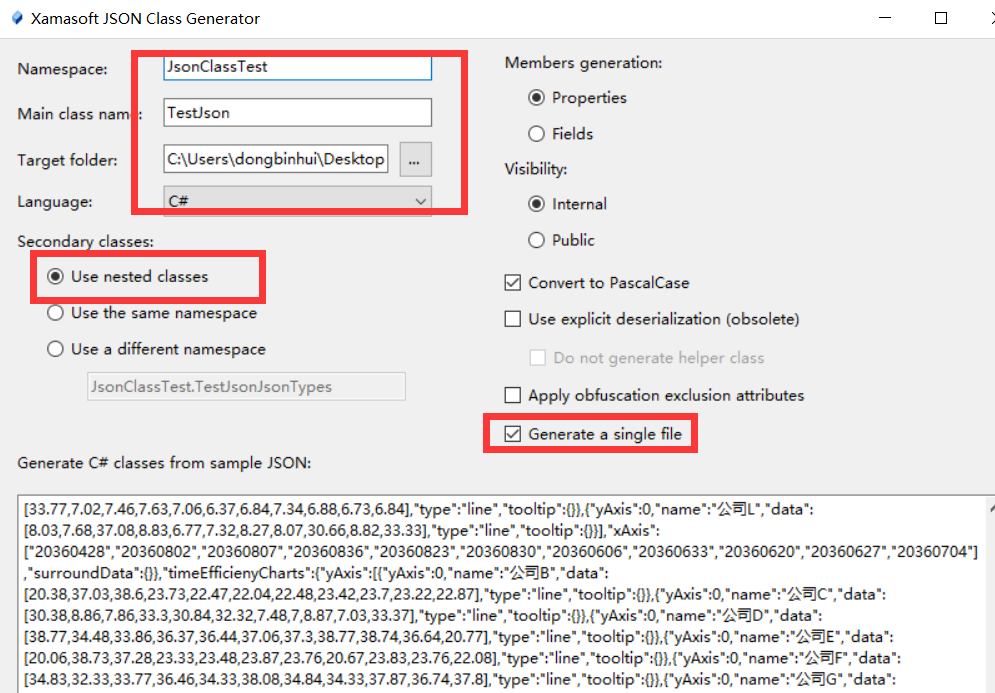 .NET平台开源项目速览(18)C#平台JSON实体类生成器JSON C# Class Generator