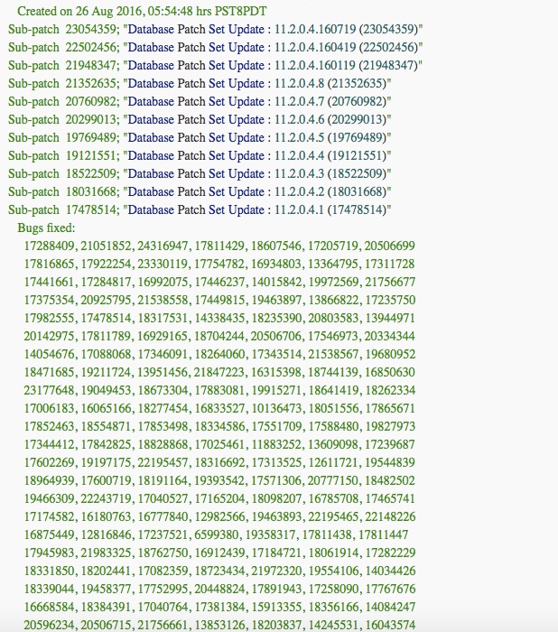 Oracle Patch补丁体系和如何打补丁