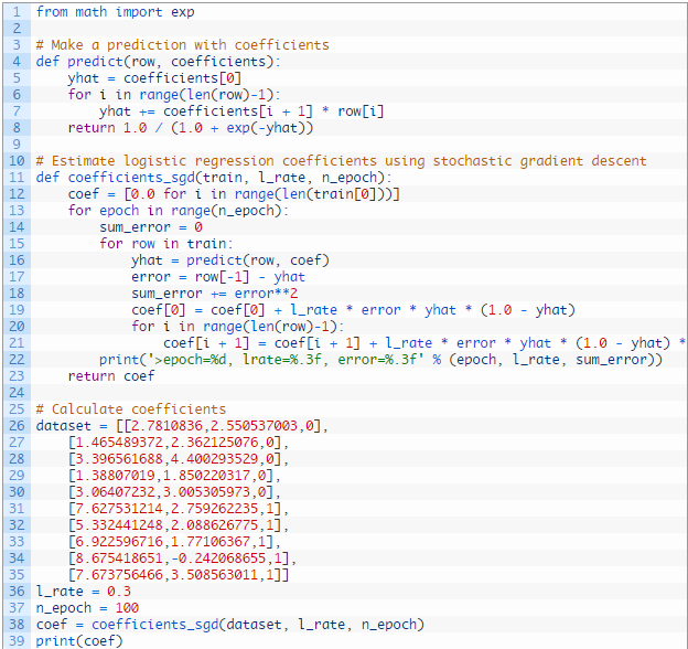 教程 | 从头开始：用Python实现带随机梯度下降的Logistic回归