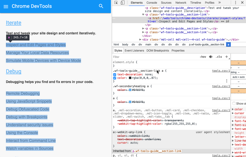 Chrome DevTools — Elements