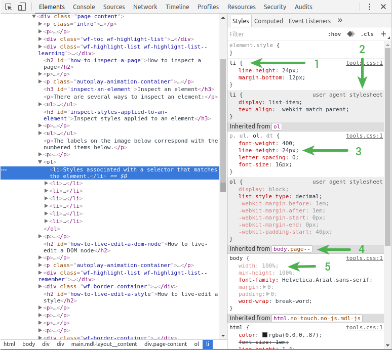 Chrome DevTools — Elements