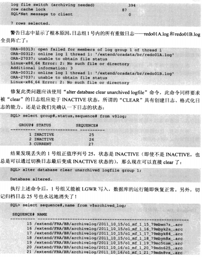 【恢复】Redo日志文件丢失的恢复