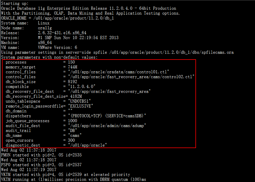 Oracle11g数据库参数文件误删除恢复