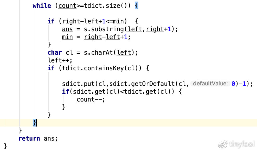 Leetcode专题 滑动窗口（以第76题 Minimum Window Substring 为例，Java）