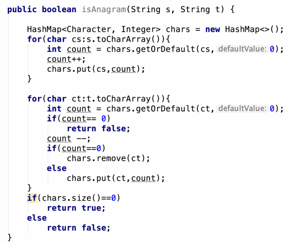 LeetCode 第242题 Valid Anagram【排序】java