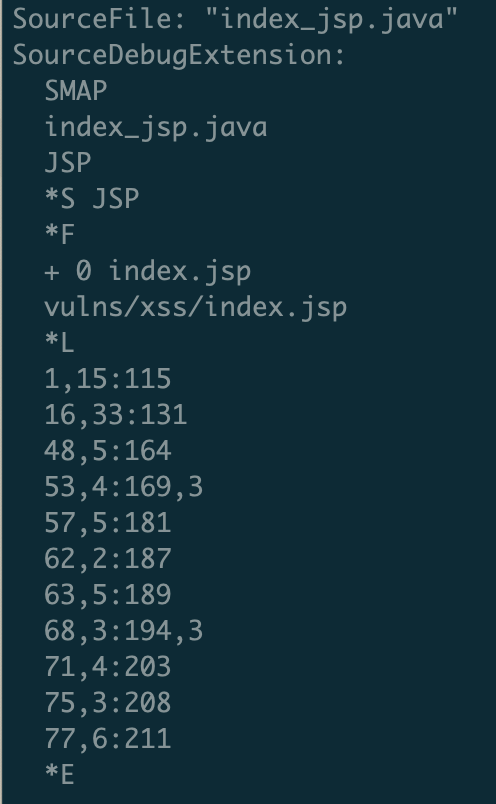 根据StackTrace中java行号定位jsp行号的方法