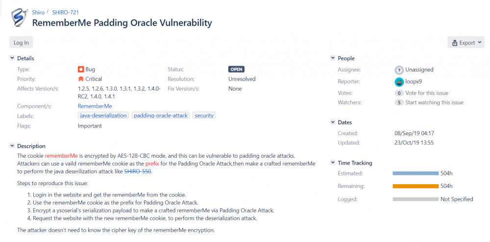 Shiro-721 RCE Via RememberMe Padding Oracle Attack