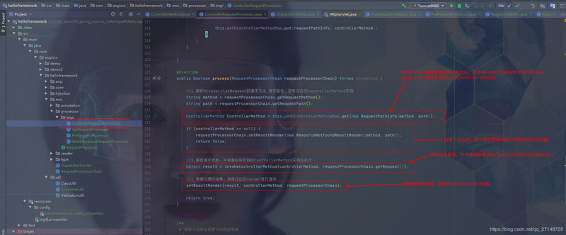 从零写一个具有IOC-AOP-MVC功能的框架-学习笔记-11. MVC功能之http请求处理器的编写-简易框架最后...